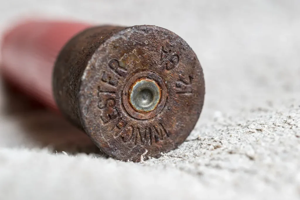 Close Up Of Vintage Rusty Winchester Shot Gun Bullet